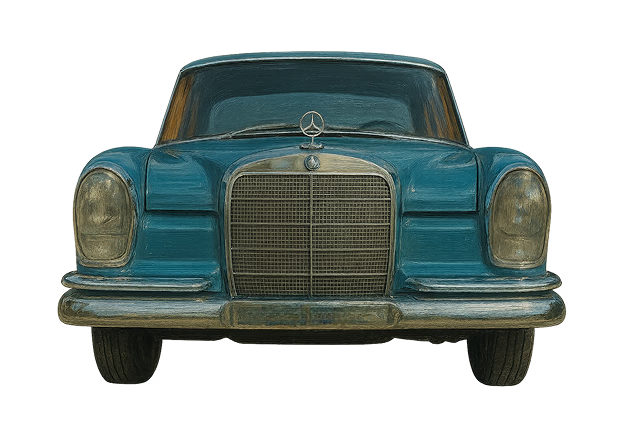 Classic Vintage Blue Mercedes Car