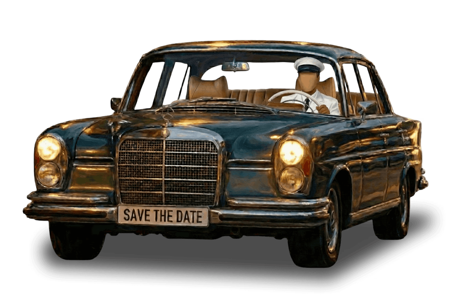 Classic Vintage Mercedes Car with Uniformed Driver
