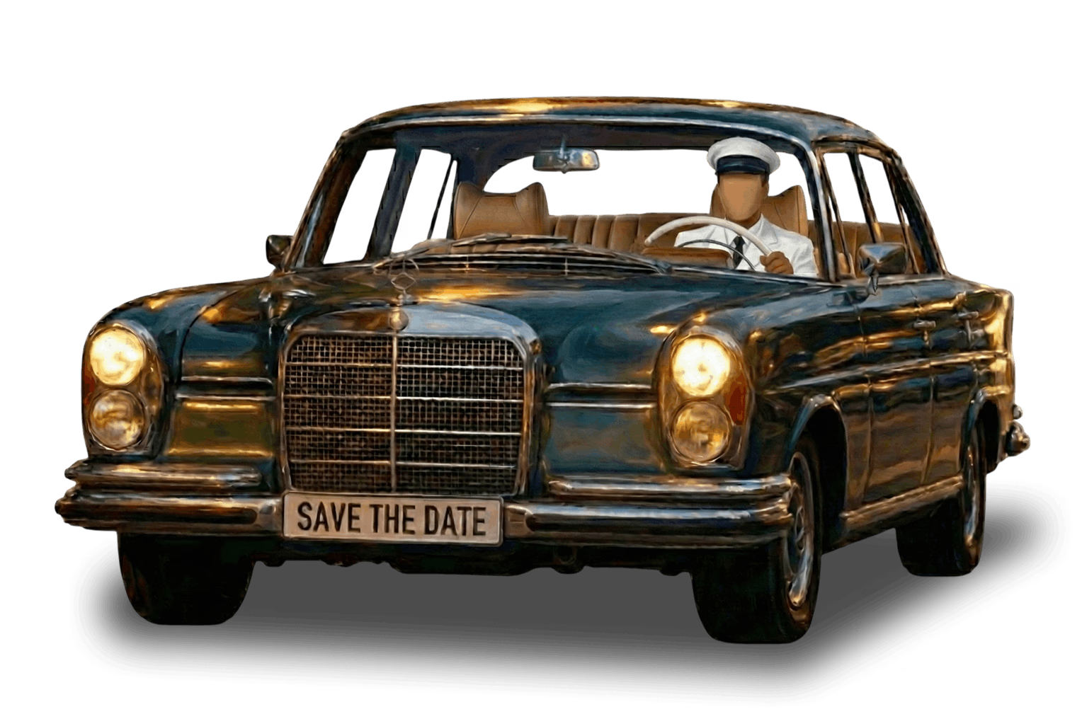 Classic Vintage Mercedes Car with Uniformed Driver
